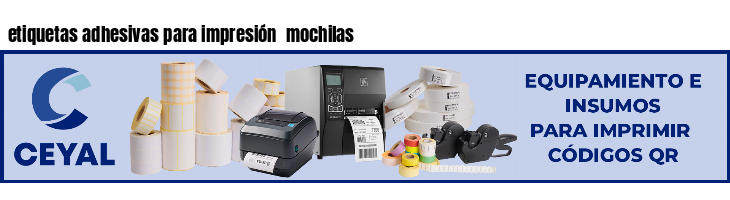 etiquetas adhesivas para impresión  mochilas