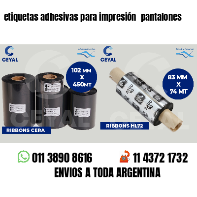 etiquetas adhesivas para impresión  pantalones