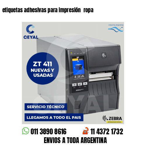 etiquetas adhesivas para impresión  ropa