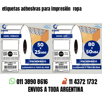 etiquetas adhesivas para impresión  ropa
