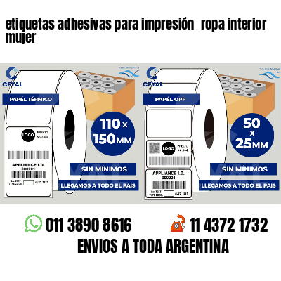 etiquetas adhesivas para impresión  ropa interior mujer