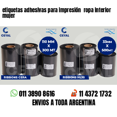 etiquetas adhesivas para impresión  ropa interior mujer