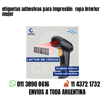 etiquetas adhesivas para impresión  ropa interior mujer