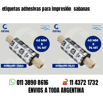 etiquetas adhesivas para impresión  sabanas