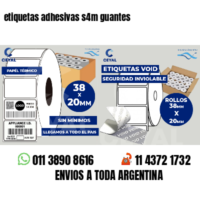 etiquetas adhesivas s4m guantes