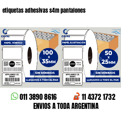 etiquetas adhesivas s4m pantalones