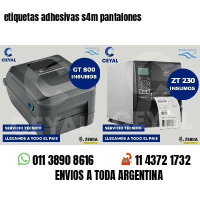 etiquetas adhesivas s4m pantalones