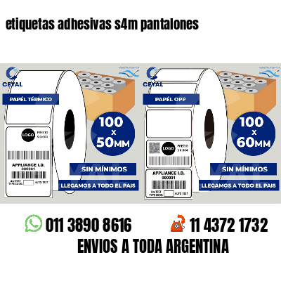etiquetas adhesivas s4m pantalones
