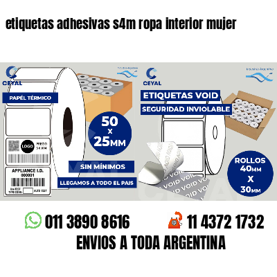 etiquetas adhesivas s4m ropa interior mujer