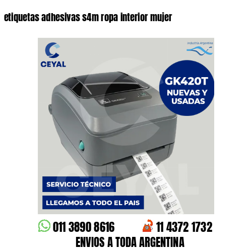 etiquetas adhesivas s4m ropa interior mujer