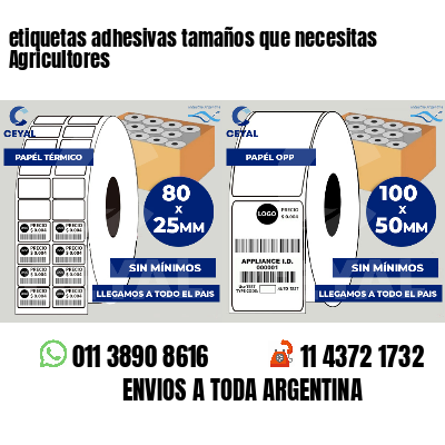 etiquetas adhesivas tamaños que necesitas Agricultores