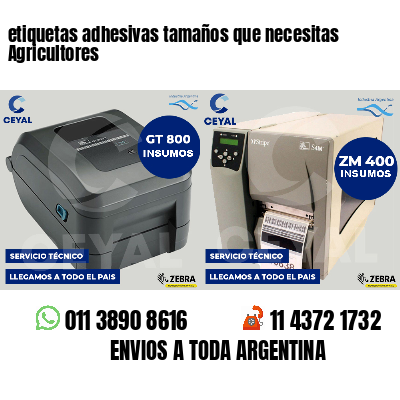 etiquetas adhesivas tamaños que necesitas Agricultores