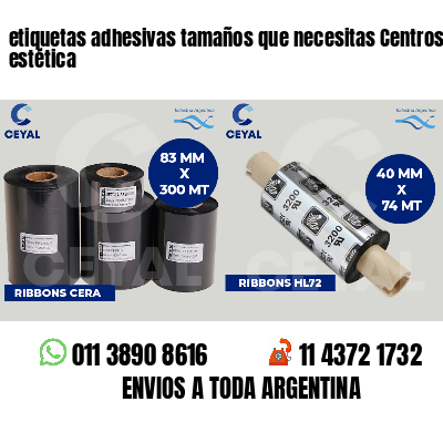 etiquetas adhesivas tamaños que necesitas Centros de estética