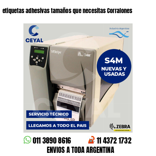 etiquetas adhesivas tamaños que necesitas Corralones