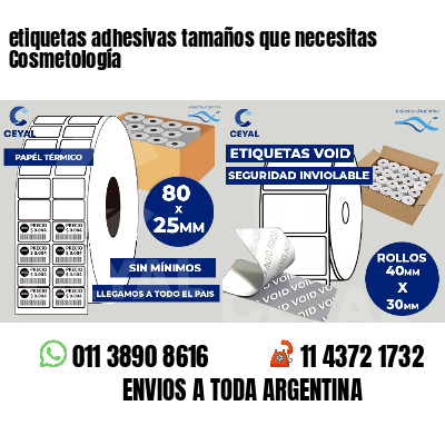 etiquetas adhesivas tamaños que necesitas Cosmetología