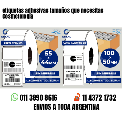 etiquetas adhesivas tamaños que necesitas Cosmetología