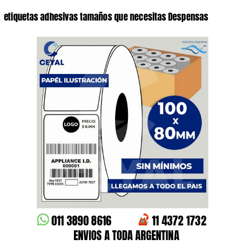 etiquetas adhesivas tamaños que necesitas Despensas