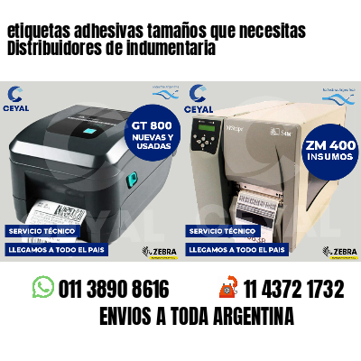 etiquetas adhesivas tamaños que necesitas Distribuidores de indumentaria