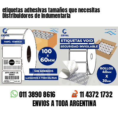 etiquetas adhesivas tamaños que necesitas Distribuidores de indumentaria