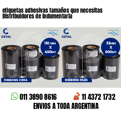 etiquetas adhesivas tamaños que necesitas Distribuidores de indumentaria