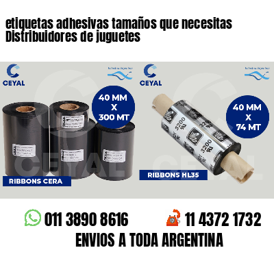etiquetas adhesivas tamaños que necesitas Distribuidores de juguetes