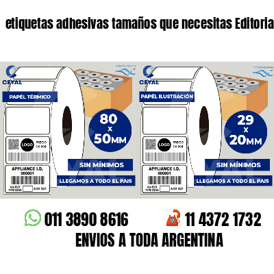 etiquetas adhesivas tamaños que necesitas Editoriales