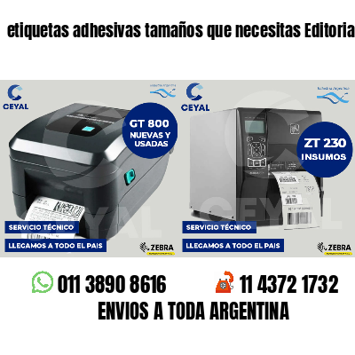 etiquetas adhesivas tamaños que necesitas Editoriales