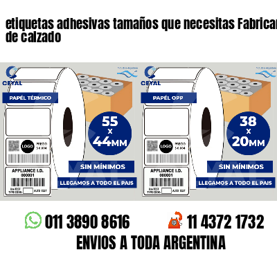 etiquetas adhesivas tamaños que necesitas Fabricantes de calzado