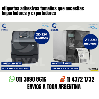 etiquetas adhesivas tamaños que necesitas Importadores y exportadores