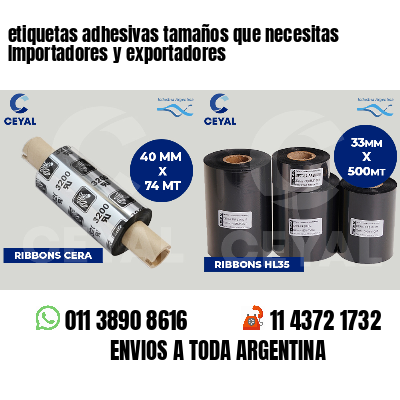 etiquetas adhesivas tamaños que necesitas Importadores y exportadores
