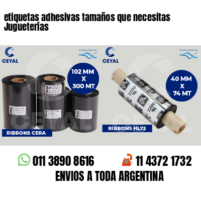 etiquetas adhesivas tamaños que necesitas Jugueterías