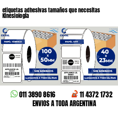etiquetas adhesivas tamaños que necesitas Kinesiología