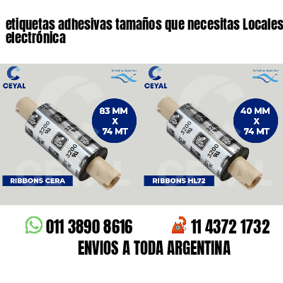 etiquetas adhesivas tamaños que necesitas Locales de electrónica