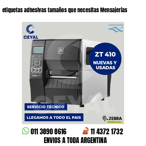 etiquetas adhesivas tamaños que necesitas Mensajerías