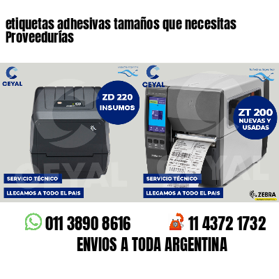 etiquetas adhesivas tamaños que necesitas Proveedurías
