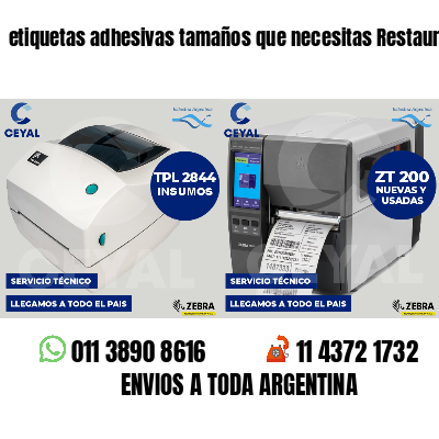 etiquetas adhesivas tamaños que necesitas Restaurants