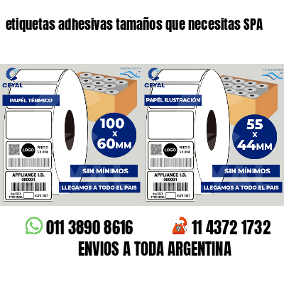 etiquetas adhesivas tamaños que necesitas SPA