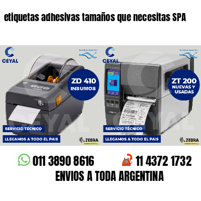 etiquetas adhesivas tamaños que necesitas SPA
