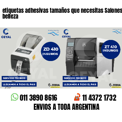 etiquetas adhesivas tamaños que necesitas Salones de belleza