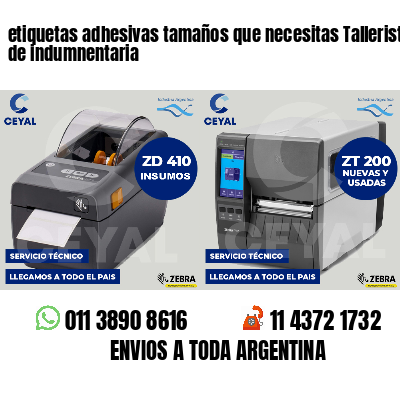etiquetas adhesivas tamaños que necesitas Talleristas de indumnentaria