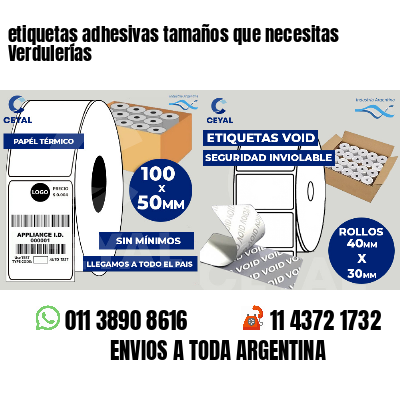 etiquetas adhesivas tamaños que necesitas Verdulerías