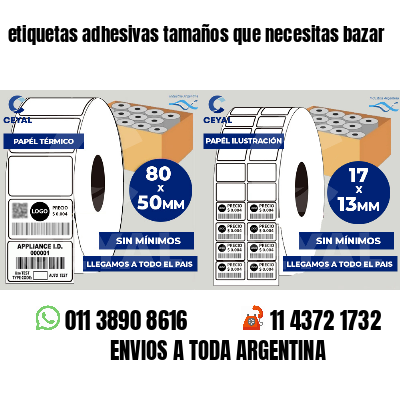 etiquetas adhesivas tamaños que necesitas bazar