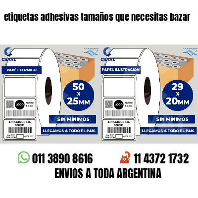 etiquetas adhesivas tamaños que necesitas bazar
