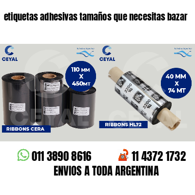 etiquetas adhesivas tamaños que necesitas bazar