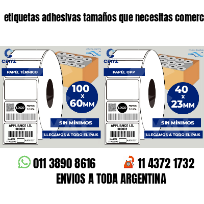etiquetas adhesivas tamaños que necesitas comercios