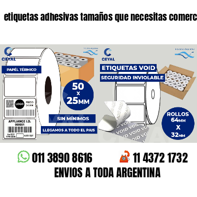 etiquetas adhesivas tamaños que necesitas comercios