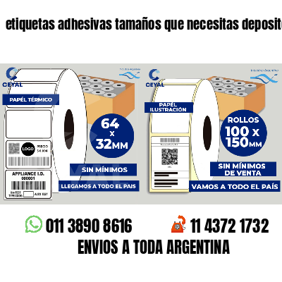 etiquetas adhesivas tamaños que necesitas depositos