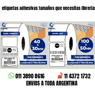 etiquetas adhesivas tamaños que necesitas librerias
