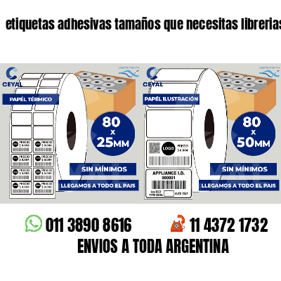etiquetas adhesivas tamaños que necesitas librerias