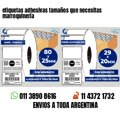 etiquetas adhesivas tamaños que necesitas marroquinería